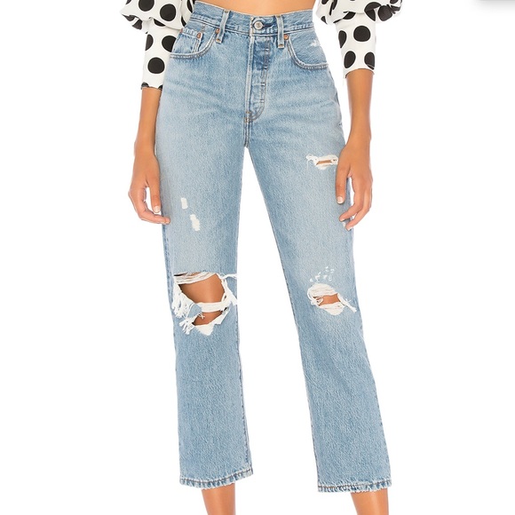 Levi's Pants - Levi’s 501’s High Rise Cropped Distressed NWT